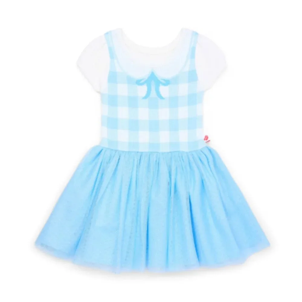 The Wizard of Oz Toddler Girl White Blue Gingham Dorothy Cosplay Sweater Dress